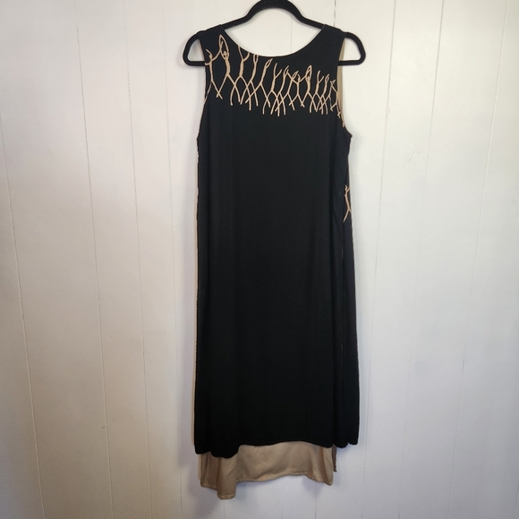 Animale Black Sleeveless Midi Dress Pockets Size Medium Lagenlook Boho Summer - Picture 4 of 11
